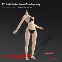 1:6 Pale Skin Large Bust Breast Flexible Female Seamless Body Figure Body Toy