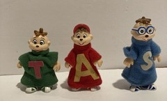 Vintage 1984 Alvin and the Chipmunks Action Figure Lot READ Alvin Theodore Simon