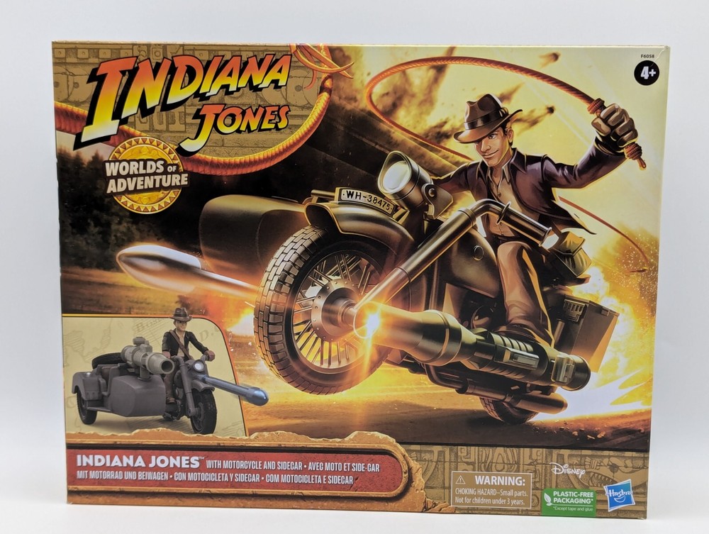 Indiana Jones Worlds Of Adventures Indiana Jones w/ Motorcycle & Side-Car New