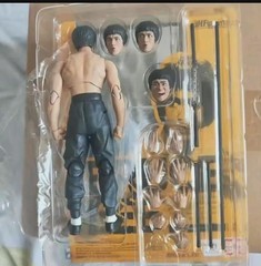 14cm Bruce Lee Articulated Action Figure V1 Yellow Jumpsuit V2 Black Pants KungW