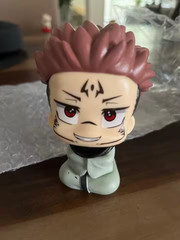 Tattoo Face Sukuna Figure Sitting Look Up Style PVC Chibi Toy Collection Model