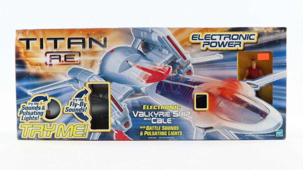 Titan A.E. Valkyrie Ship & Cale Figure Electronic Battle Sounds Hasbro 2000 New