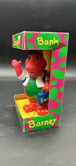 Vintage Lyons Group 1992 Barney Purple Dinosaur Back to School Coin Piggy Bank
