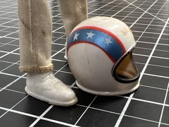 1972 Ideal Toys Evel Knievel Figure Bendy Rubber w/ Helmet VTG 1970s Motorcycle
