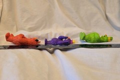6 Sesame St PVC Figures: Pink & Blue Yip Yips, 2-Headed, Honker, Dinger, Frazzle