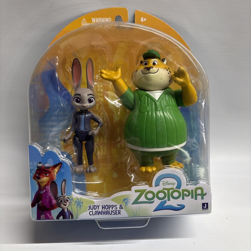 DISNEY ZOOTOPIA Movie Judy Hopps & Clawhauser 4″ Figure 2 Pack 2025 NEW