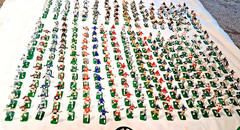 Large Lot (300) Tudor Electric Football Players with some Bases & accessoriess