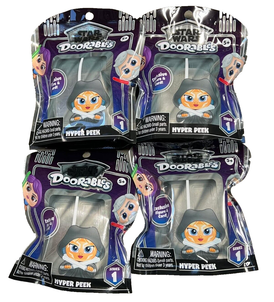 4x STAR WARS DOORABLES HYPER PEEK EXCLUSIVE BLING BAG w/ CARD DISNEY AUTHENTIC