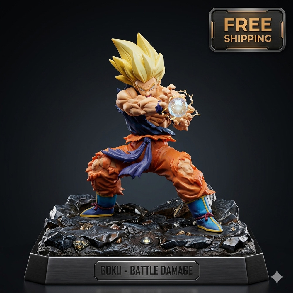Dragon Ball Z Goku Action Figure Battle Damaged Super Saiyan Anime Model Toy