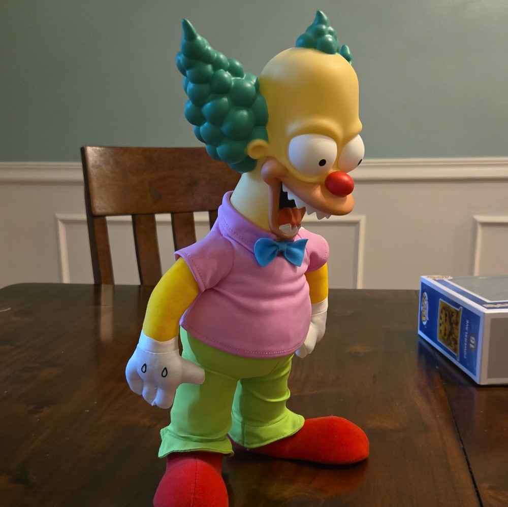 The Simpsons Krusty the Clown Figure, Multicolor Plastic/Fabric