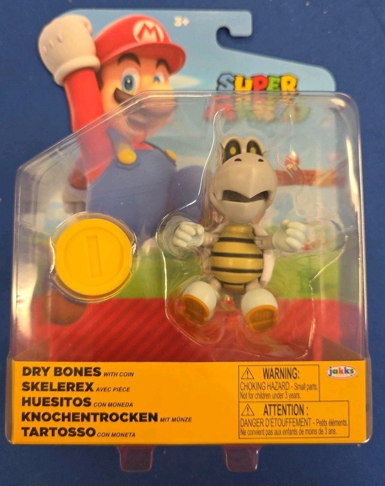 Jakks Pacific 42680 World Of Nintendo 4 Inch Dry Bones W/coin Action Figure