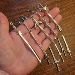 Miniature Swords For Action Figures- METAL ~ 10 Pieces ~ 2-4 Inch Blades