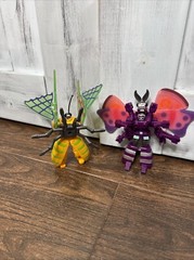 Vintage 80s LH V World Invading Insects Yellow Cicada, Pink Moth Transforming KO