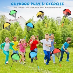 Parachute Toy for Kids, Outdoor Toys Flying Men, Inside & 4 Color