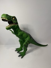 2011 Tyrannosaurus Dinosaur 20″ Figure Soft Plastic Rubber Toys R US Green EUC