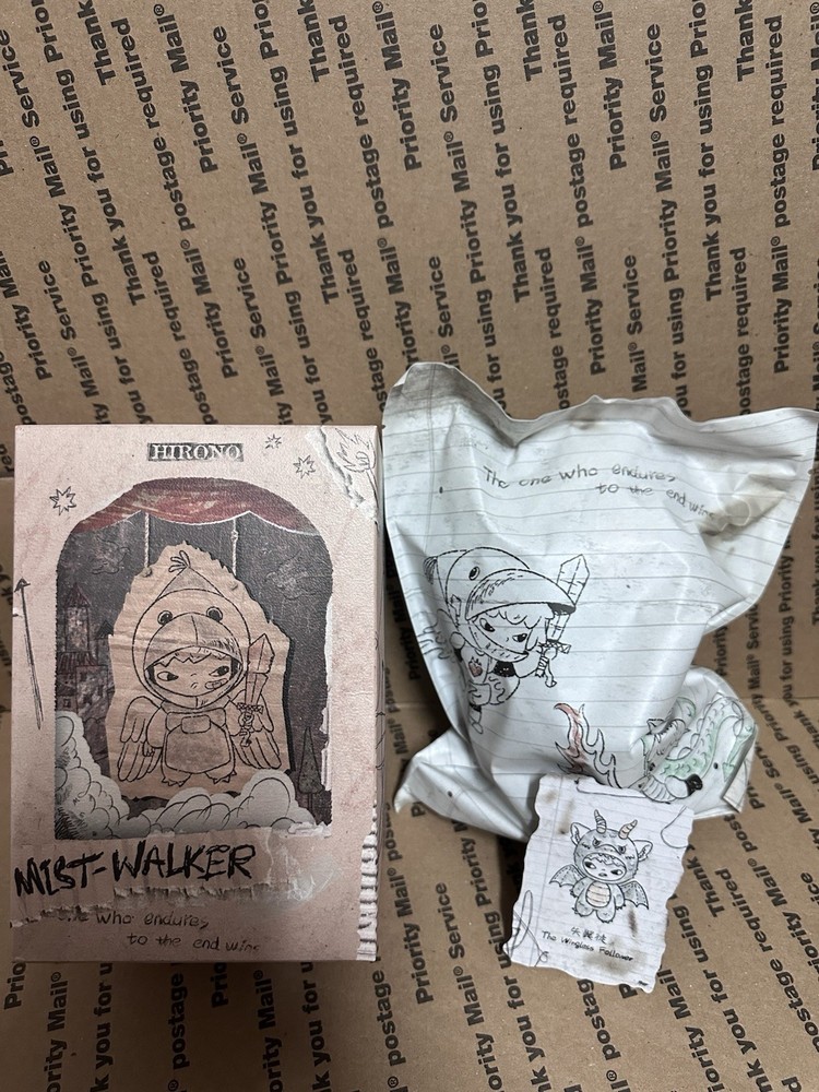 POP MART x Hirono Mist-Walker Series Plush Pendant Figure The Wingless Follower