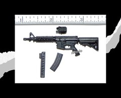 1/12 Scale Weapon – M4 ASSAULT RIFLE WITH LASER SITE & 2 AMMO CLIPS Fodder