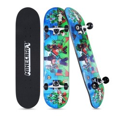 Minecraft 31″ Lenticular Complete Skateboard, Battle Scene, Kids Ages 6+, Green
