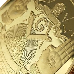 Masonic Challenge Coin Gold Plated Freemason Coins Collector’s Medallion