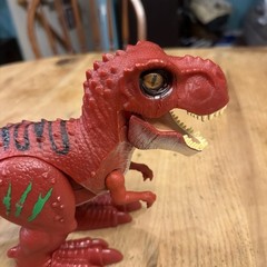 ZURU Robo Alive T-Rex Walking Robotic Dinosaur with Sounds Gray Red Lot Of 2