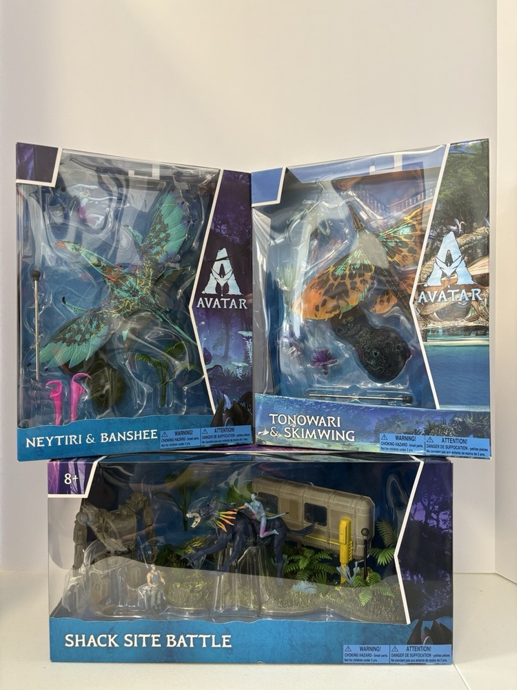 Avatar Way of Water Figure Bundle Neytiri Banshee Tonowari Shack Battle Set
