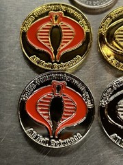 Painted Gi Joe Cobra Arah Custom Currency Bullion Coin Challenge Mirrored Gold