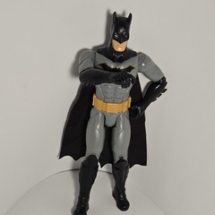 Batman Action Figure – Gray/Black/Yellow Plastic with Cape Batman Franchise