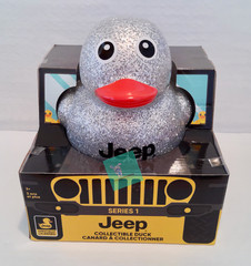 IT’S A JEEP THING Branded Logo 5″ Glitter Silver Rubber COLLECTIBLE Duck Ducked