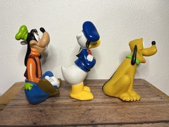 Disney Lot of 3 Rubber Toy Figures Donald Duck Goofy Pluto Bath Toys