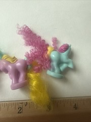 Vintage My Little Pony Ponytail Petite Ponies Lot Of 3 Pink Purple Blue