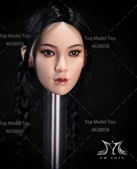YMTOYS 1/6 Asian Beauty Ying Black Braids Head Sculpt Fit 12”Female Pale Figure