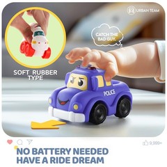 bessome Soft Rubber Toy Figure Car for 1 Year Old Boy with Playmat (Storage B…