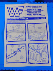 WWF WWE HASBRO RING UNUSED WITH BOX 1991 UK EDITION WITH BLACK SQUARE POSTS