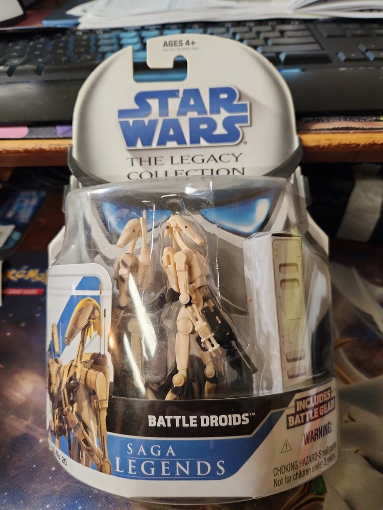 STAR WARS SAGA LEGENDS 20 TAN BATTLE DROID GEONOSIS ARENA FIGURE NEW SEALED 2009