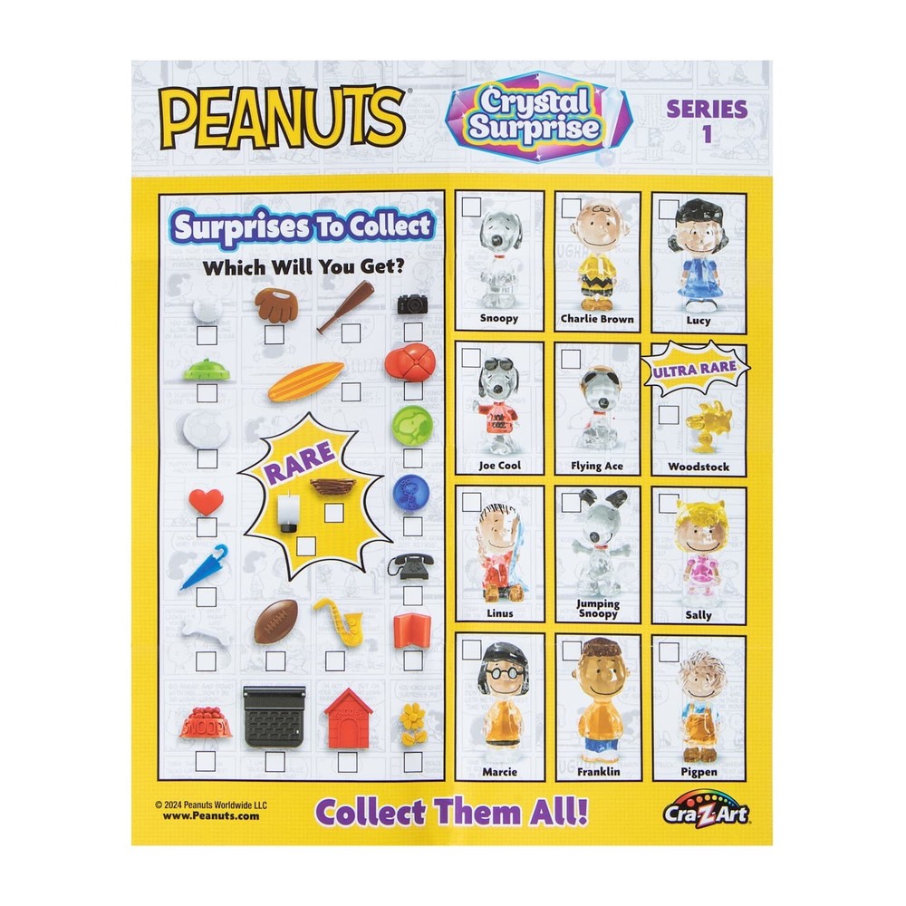 CraZArt **PEANUTS CRYSTAL SURPRISE FIGURES Series 1** You Choose SNOOPY & PALS