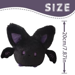 Round Black Bat Plush Toy Halloween Stuffed Animal Spherical Cushion Doll