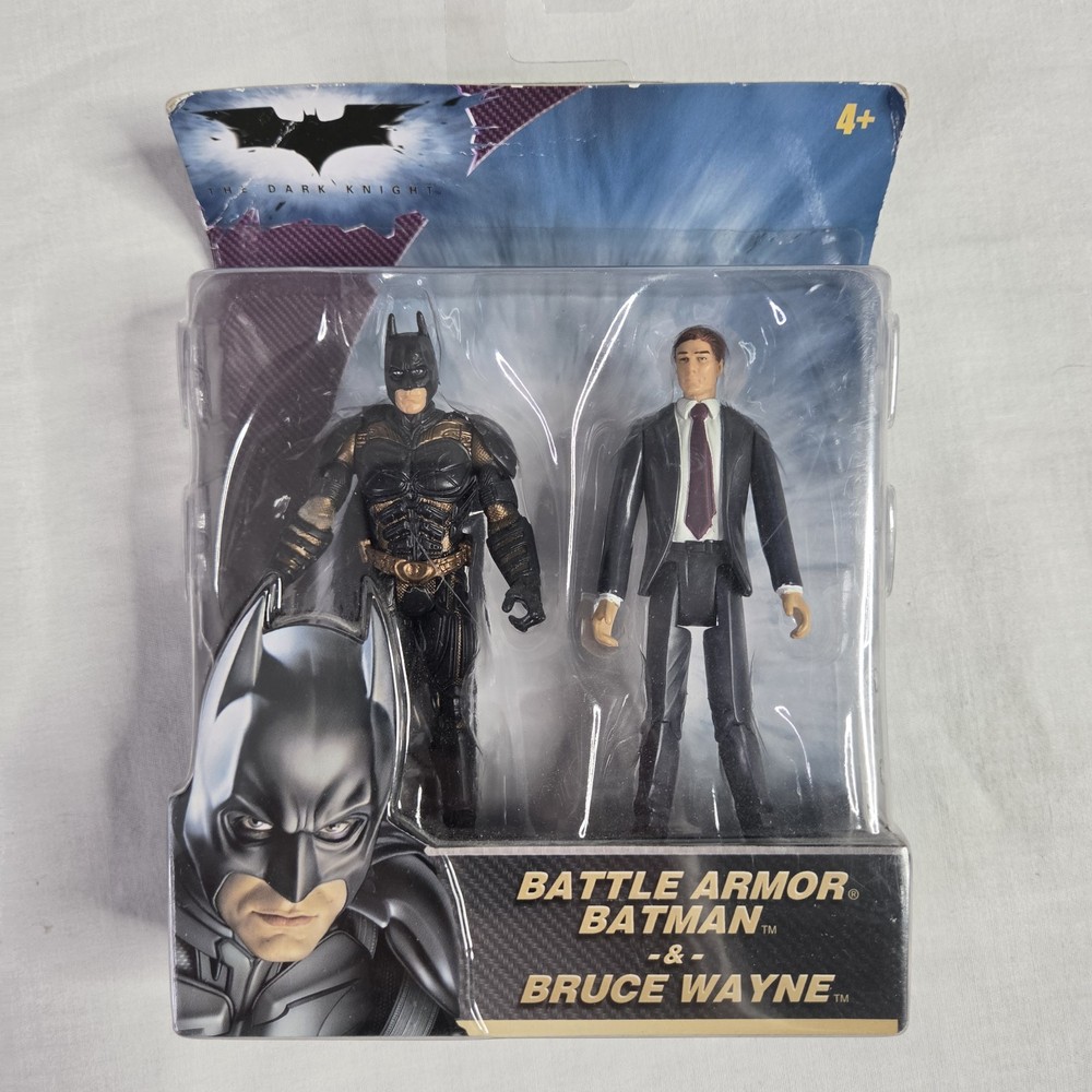 Mattel The Dark Knight Battle Armor Batman & Bruce Wayne 4″ 2-Figure Set