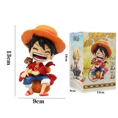 13cm One Piece Anime Figure – Q Version Smiling Car Ornament Desktop Decoration