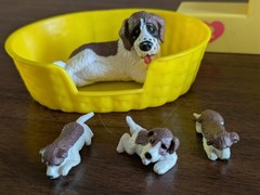 Puppy In My Pocket Vintage Bundle Figures St. Bernard Dog Basket Awards