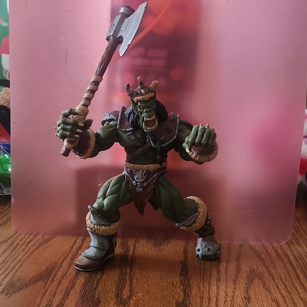 World of Warcraft Orc Warrior Green Action Figure with Axe Fully Jointed