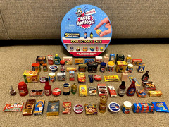 HUGE LOT OF 60+ ZURU MINI BRANDS FOOD, SNACKS, DRINKS & COLLECTOR’S CASE (AS IS)
