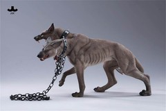 JXK 1/6 Fierce Hell Three-headed Dog Figure Animal Model Adult Xmas Gift Toys