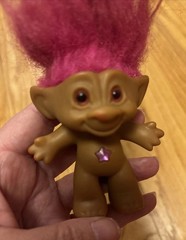 4.25″ Treasure Troll Pink Hair Eyes Star Gem by ACE Novelty Doll Vintage
