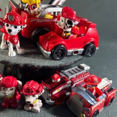Paw Patrol Marshall Action Figure Fire Pup Truck Vehicle Lot Spin Master
