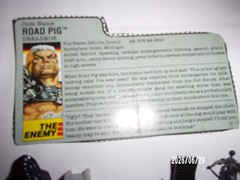 1988 G.I. Joe Road Pig Figure With Accessories & Card