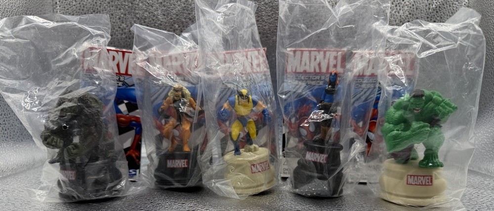 Marvel Chess Pieces- Wolverine, Hulk, Sabertooth, Abomination & Mystique NEW!