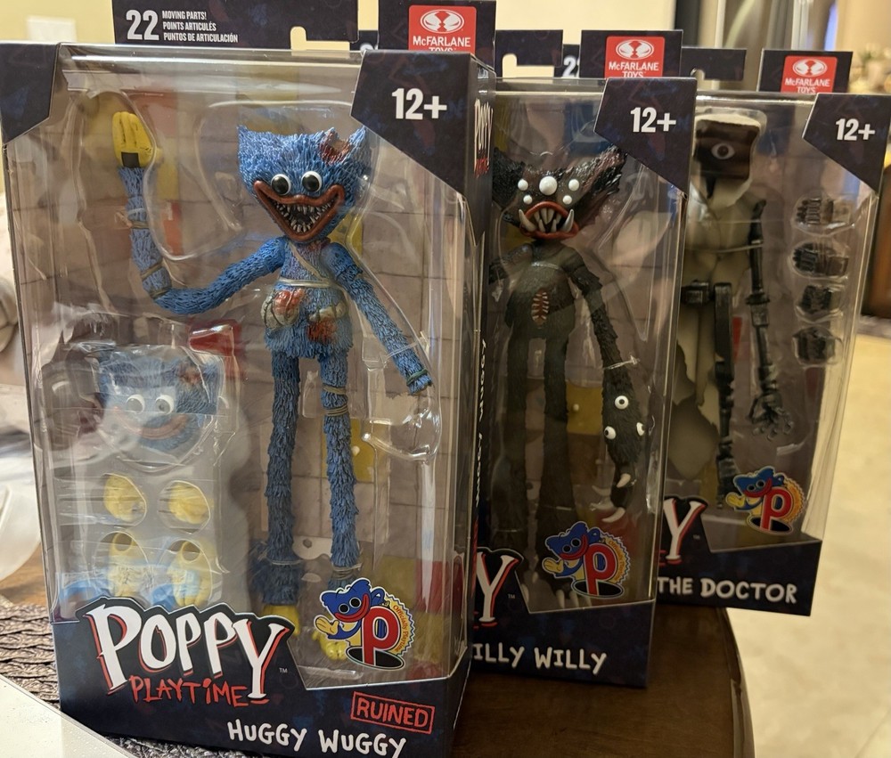 Mcfarlane Toys Poppy Playtime Huggy Wuggy Killy Willy Figure Dr Lot Of 3 Xmas
