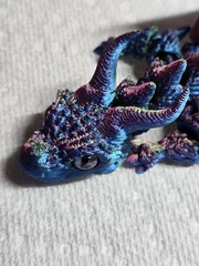 Rainbow Crystal Articulated Dragon, 9 inches, 3D Print