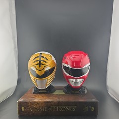 2 Power Rangers Legacy White And Red Ranger Replica Helmet Mini 1:4 Scale used