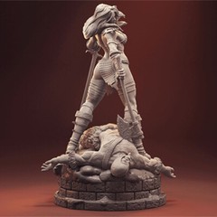 1/6 37cm Red Sonja 3D print figure Model Kit Unpainted Unassembled Garage Kit